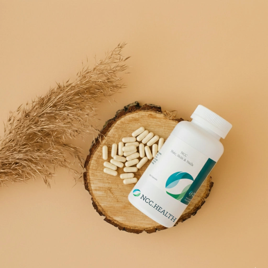 NCC.health - Hair Skin & Nails Vitamin (plus 10mg Iron per dose) - Compounded hair, skin & nails supplement capsules