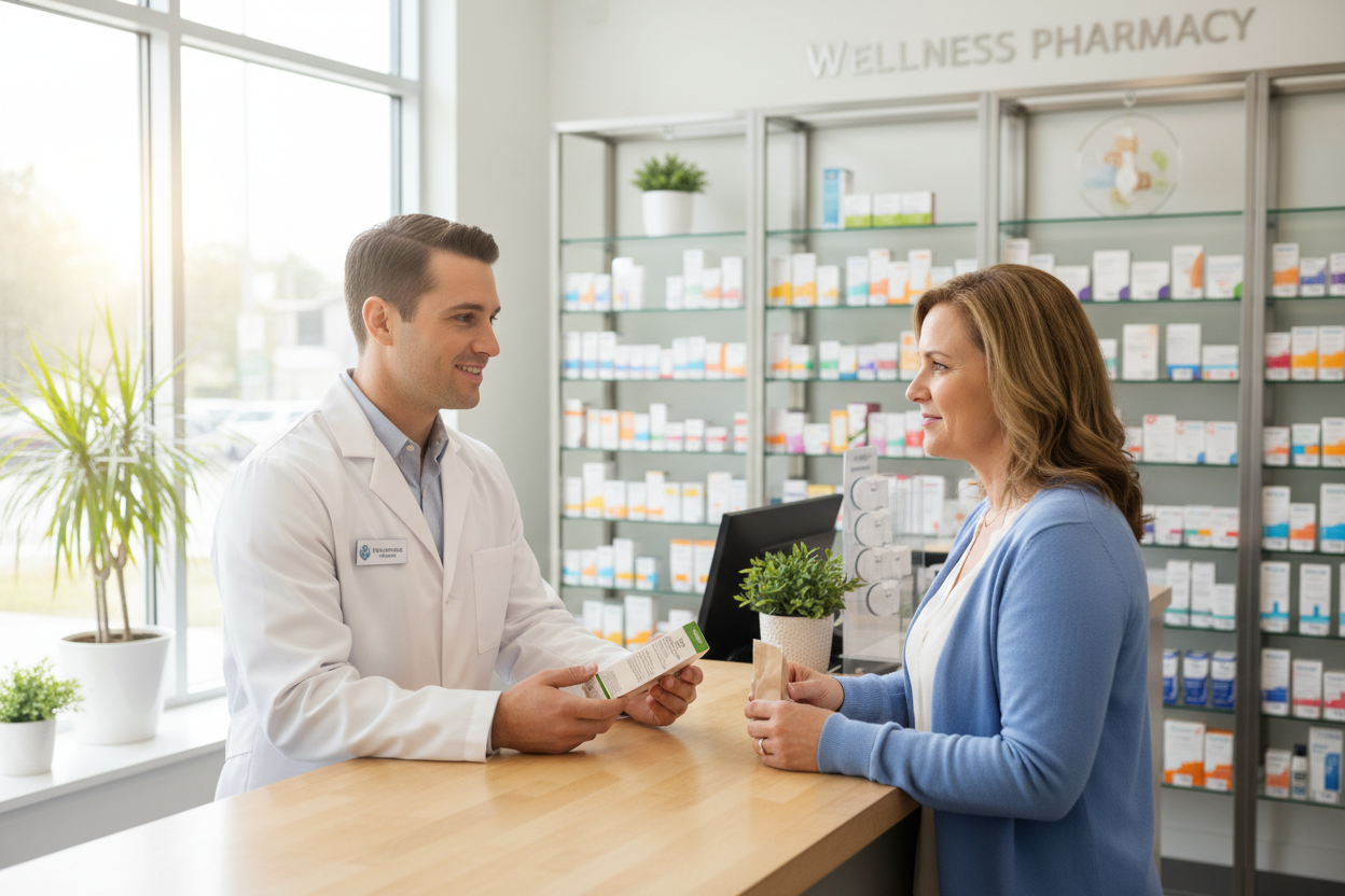 pharmacist counselling patient